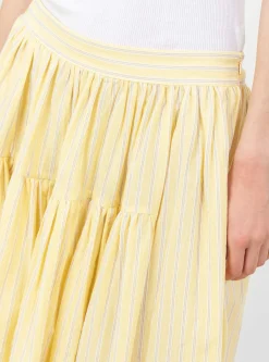 Japanese Mugwasher Stripe Panel Skirt Buttercup<Cawley Clearance