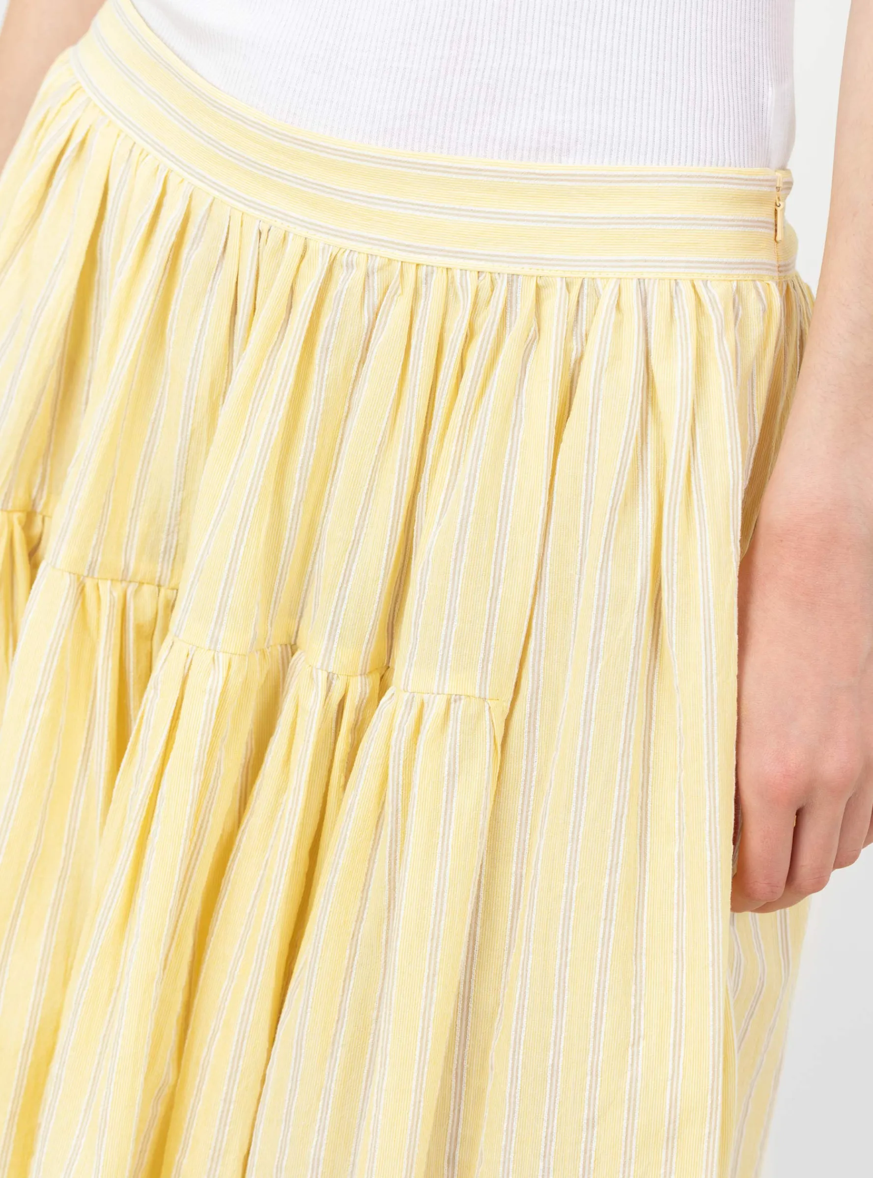 Japanese Mugwasher Stripe Panel Skirt Buttercup<Cawley Clearance