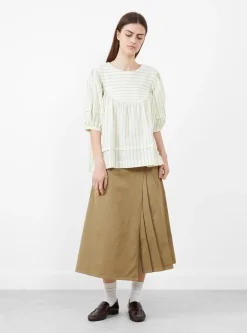 Japanese Mugwasher Stripe Romy Top Mint and Ecru<Cawley Discount