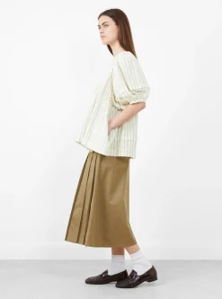 Japanese Mugwasher Stripe Romy Top Mint and Ecru<Cawley Discount