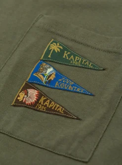 20 Jersey Pennant Tee (4 Flags) Khaki<Kapital Online