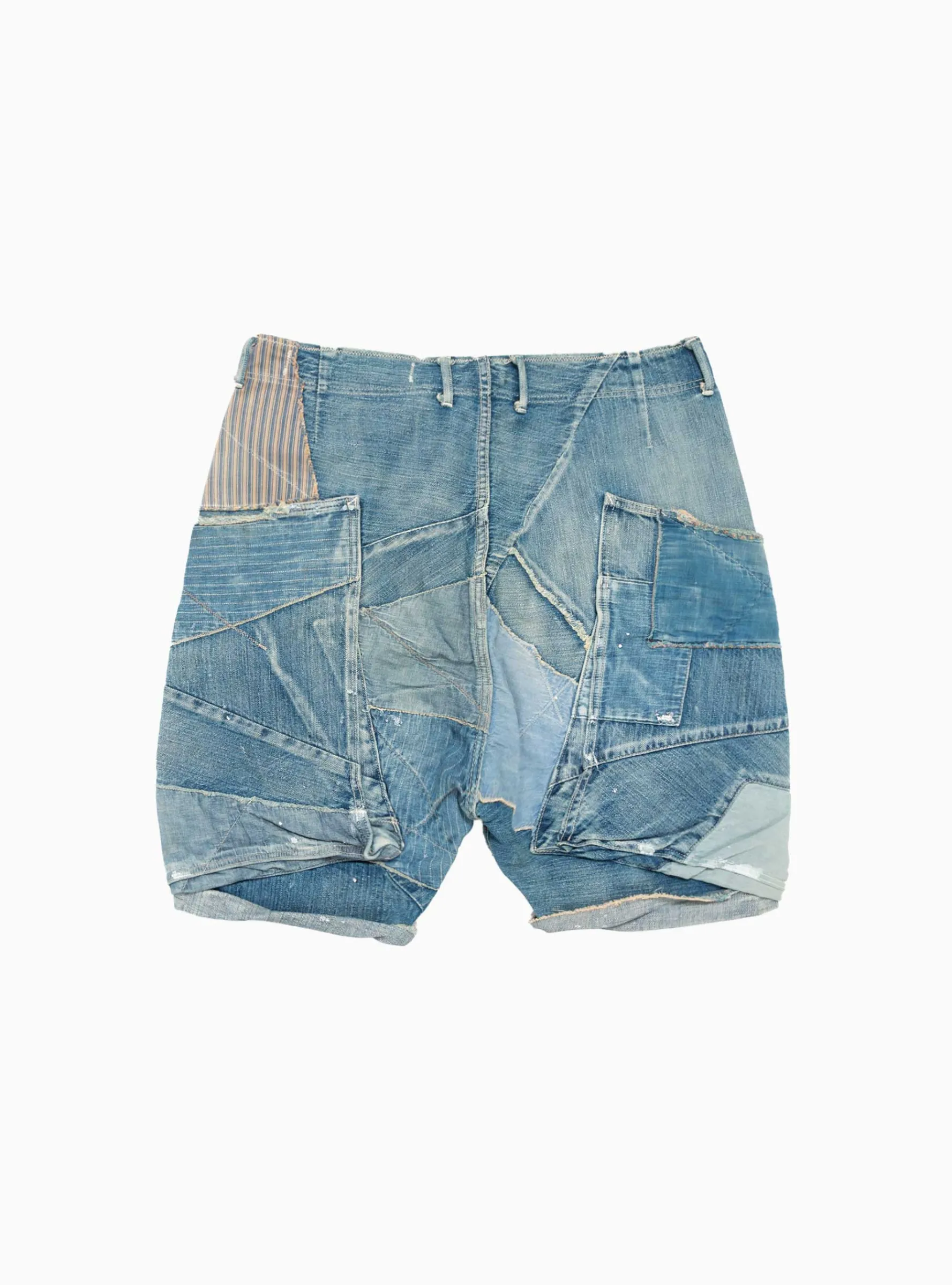 Patchwork Denim Shorts<Kapital New