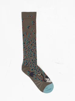Knee High Socks Leopard Khaki<Bonne Maison Outlet