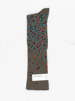 Knee High Socks Leopard Khaki<Bonne Maison Outlet
