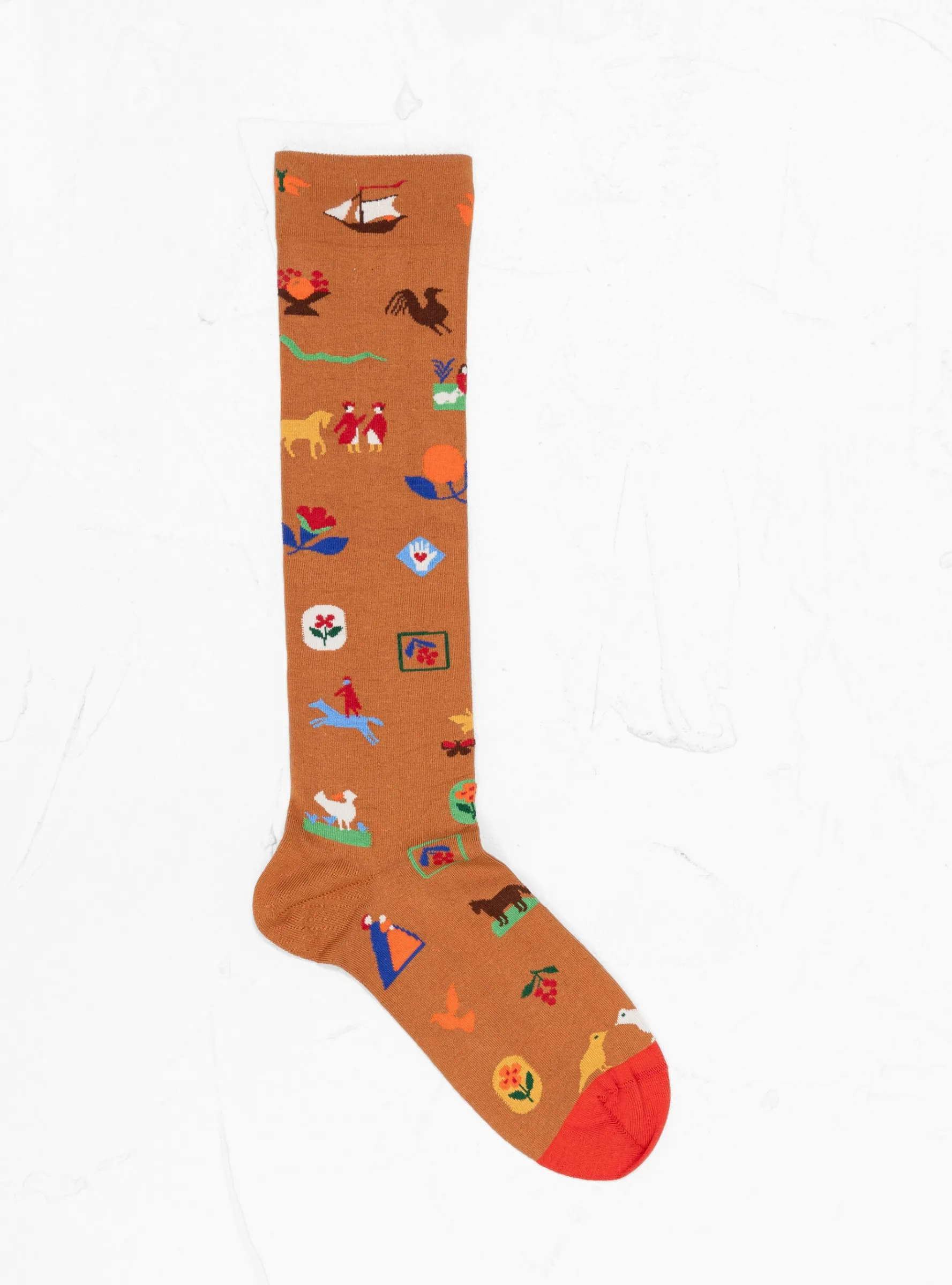 Knee High Socks Sowing Caramel<Bonne Maison Fashion