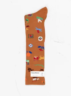 Knee High Socks Sowing Caramel<Bonne Maison Fashion