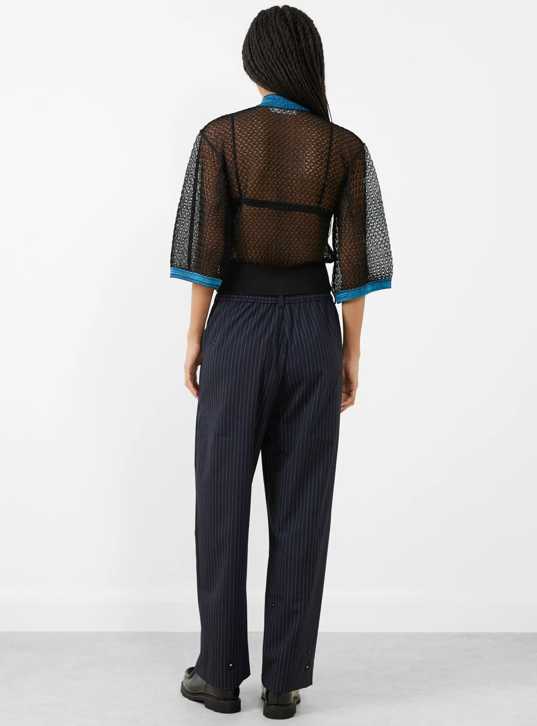 Lace Knit Cardigan Black<TOGA PULLA Clearance