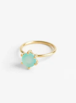 Lagoon Ring Gold and Aqua Chalcedony<BEATRIZ PALACIOS Outlet