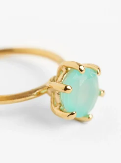 Lagoon Ring Gold and Aqua Chalcedony<BEATRIZ PALACIOS Outlet