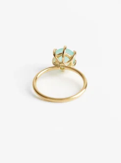 Lagoon Ring Gold and Aqua Chalcedony<BEATRIZ PALACIOS Outlet