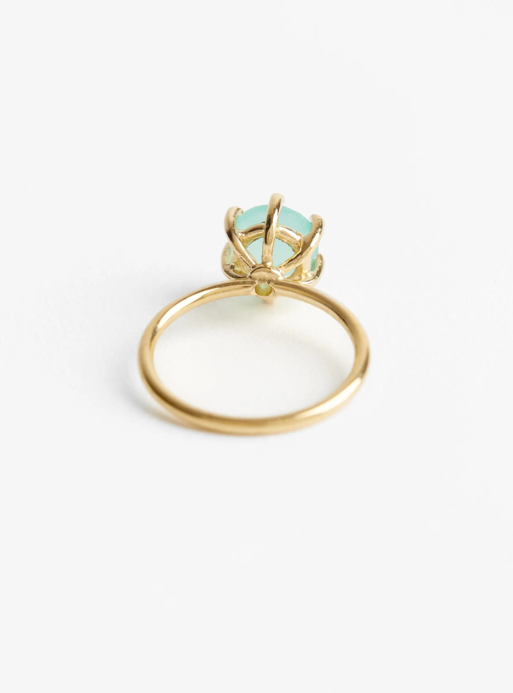 Lagoon Ring Gold and Aqua Chalcedony<BEATRIZ PALACIOS Outlet