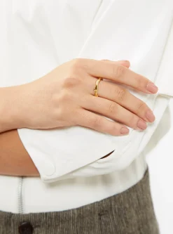 Lava Band Gold-Plated Bronze Ring<Faris Hot