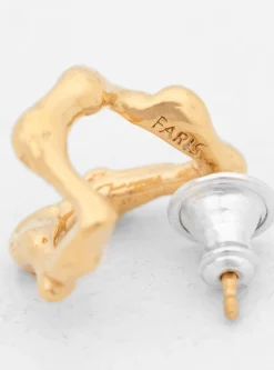 Lava Duo Single Earring Gold<Faris Online