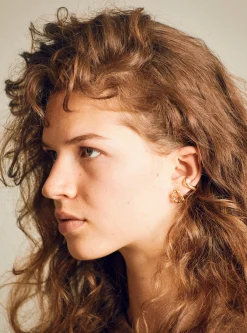 Lava Duo Single Earring Gold<Faris Online