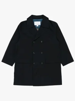 2L Cotton GORE-TEX Balmacaan Coat Navy<nanamica Fashion