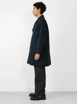 2L Cotton GORE-TEX Balmacaan Coat Navy<nanamica Fashion