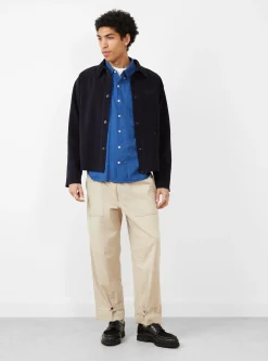 Leather Welding Jacket Navy<TDR Sale
