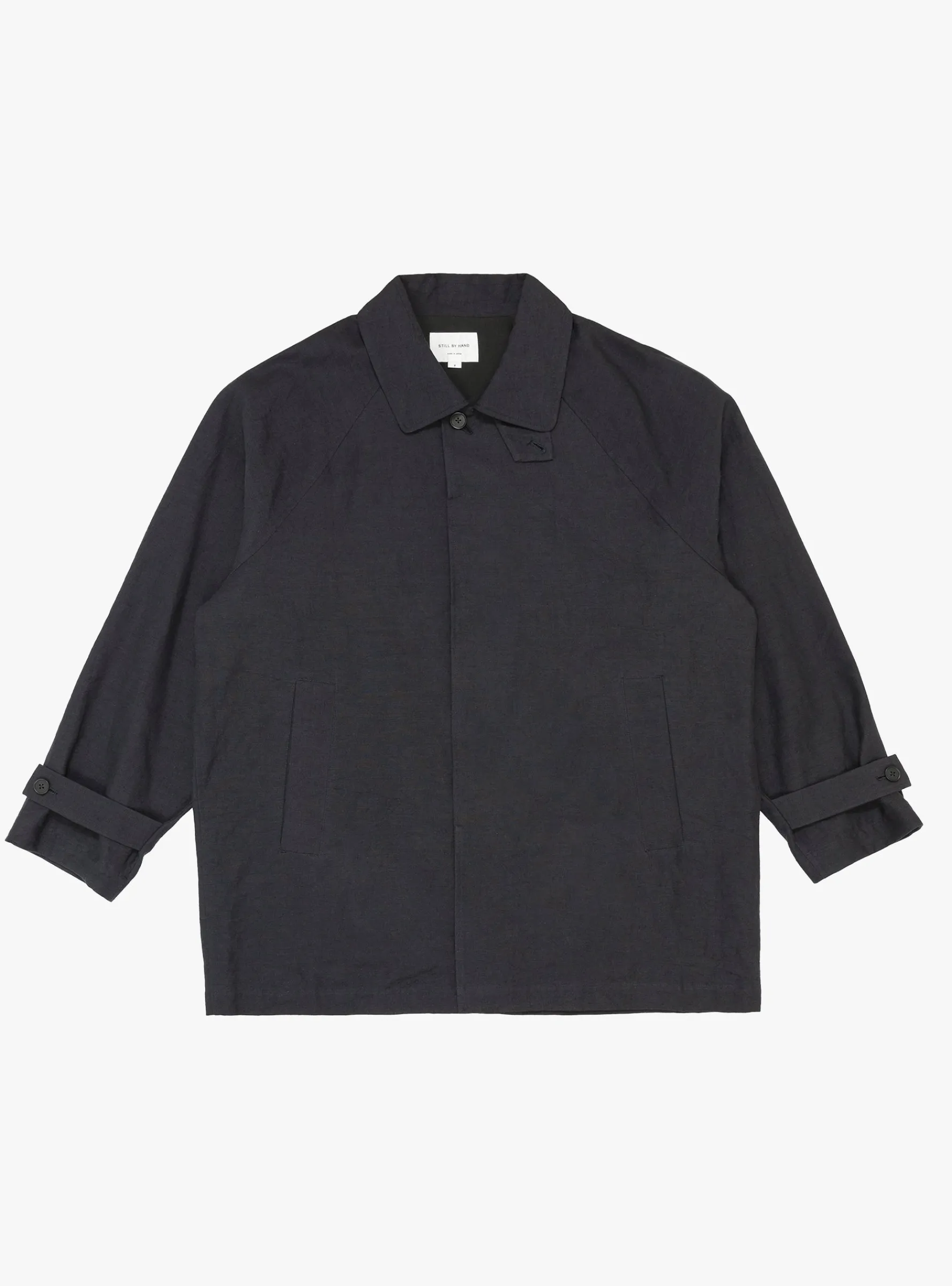 Linen/Cotton Half Coat Navy<Still By Hand Outlet