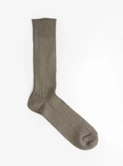 Linen Cotton Socks Dark Grey<ROTOTO Outlet