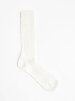 Linen Cotton Socks Off White<ROTOTO Online