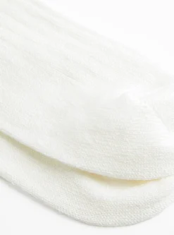 Linen Cotton Socks Off White<ROTOTO Online