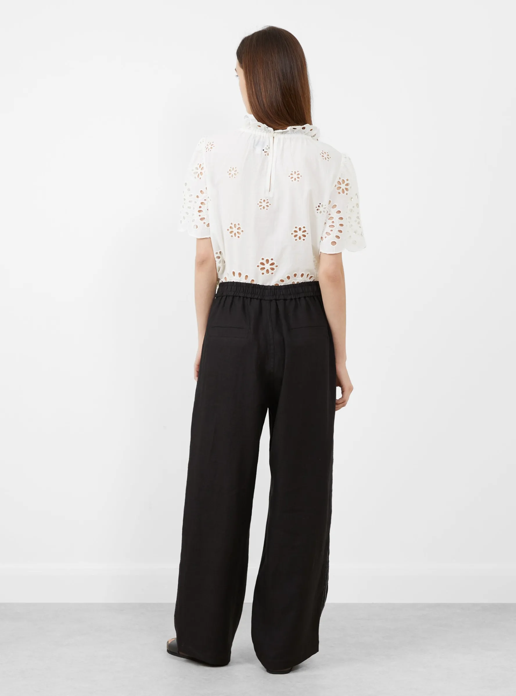 Linen Pants with Lace Black<Cordera Online