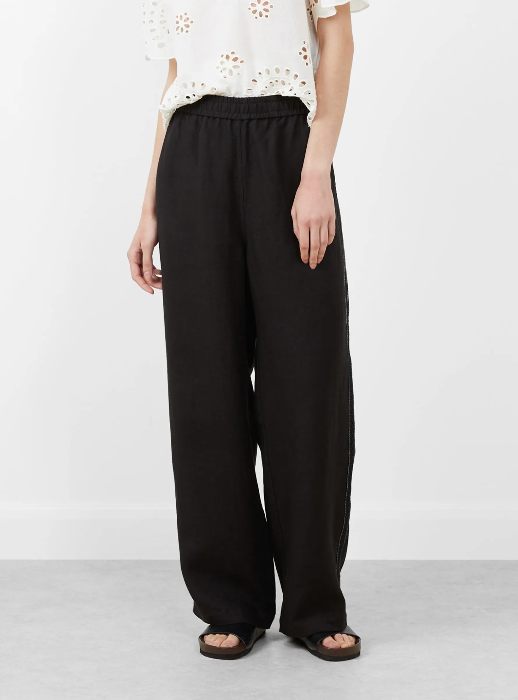 Linen Pants with Lace Black<Cordera Online