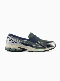 1906LOA Navy and Dark Juniper Silver Metallic Loafers<New Balance Discount
