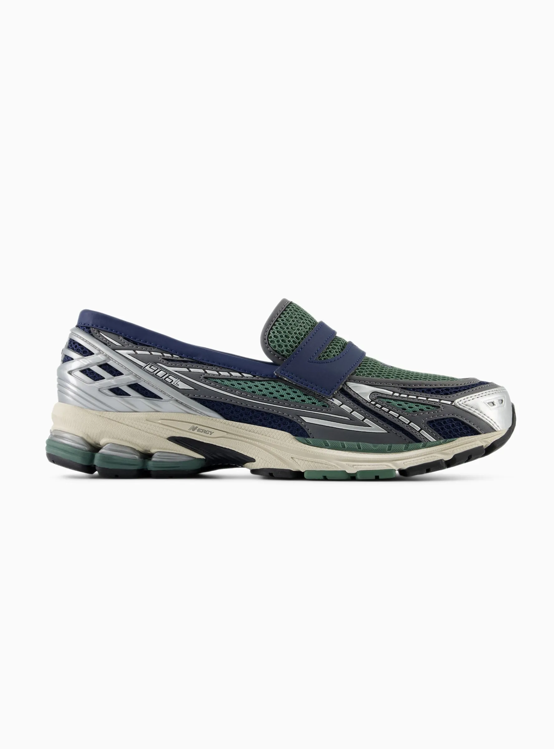 1906LOA Navy and Dark Juniper Silver Metallic Loafers<New Balance Discount