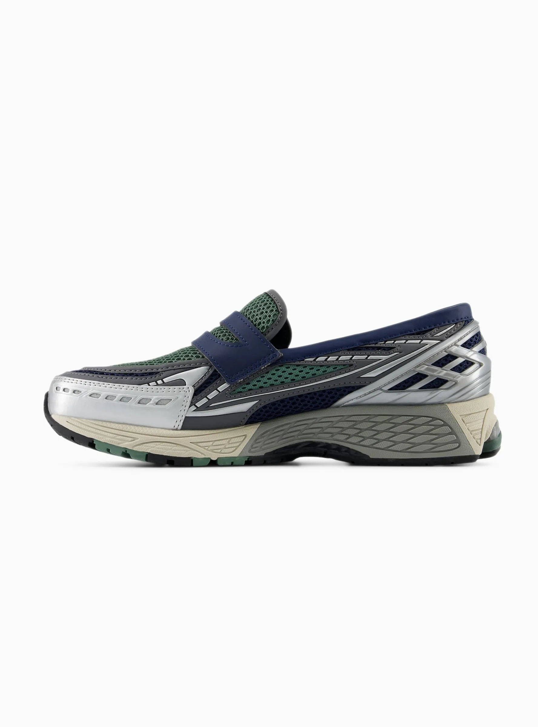 1906LOA Navy and Dark Juniper Silver Metallic Loafers<New Balance Discount