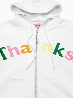 Logo Embroidered Hoodie White & Multi<Thanks. Clearance