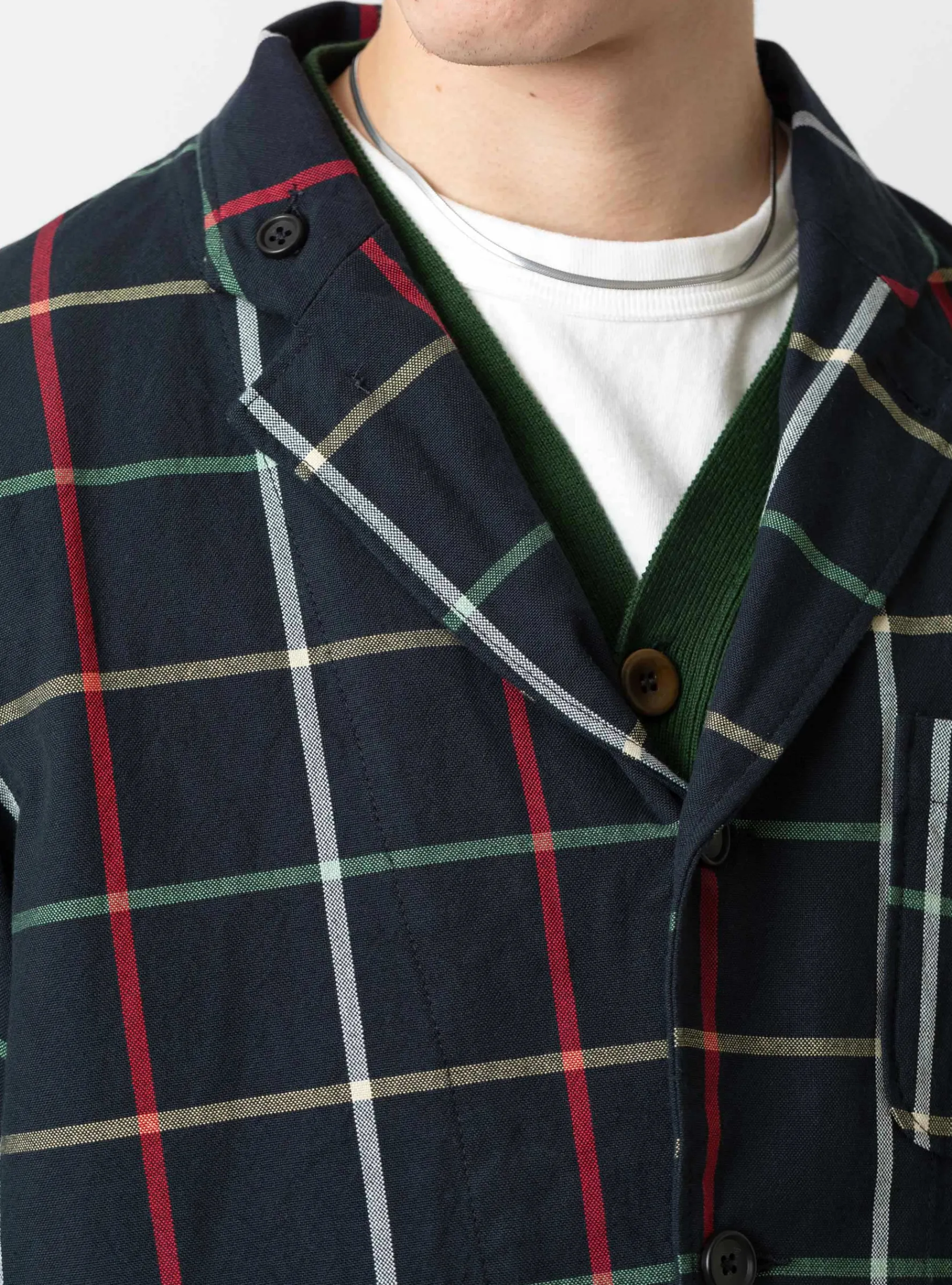 Loiter Jacket Navy Windowpane<Engineered Garments New