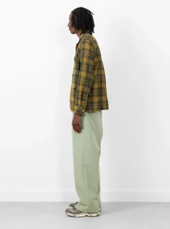 Long Sleeve Camp Collar Olive Plaid<Brother Brother Sale