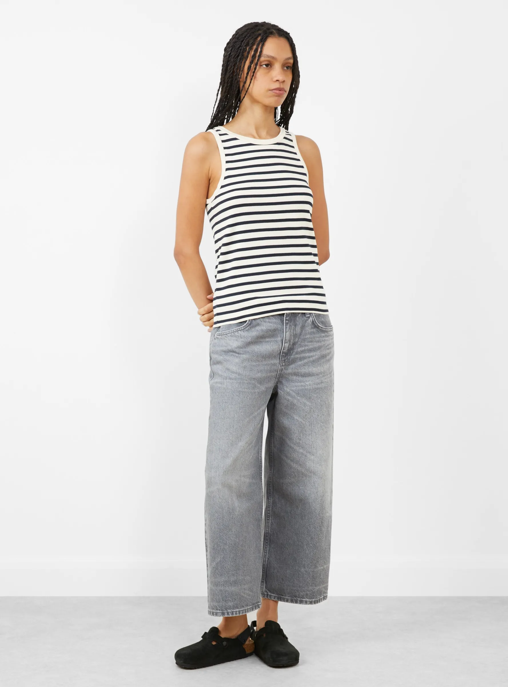 Loui Tank Top Dark Navy and White<Skall Studio Best