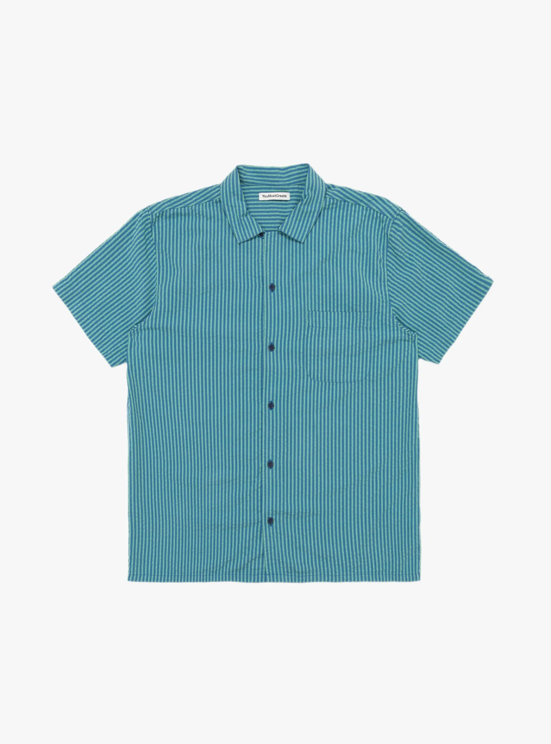 Malick Shirt Lyocell Blue/Green<YMC Best