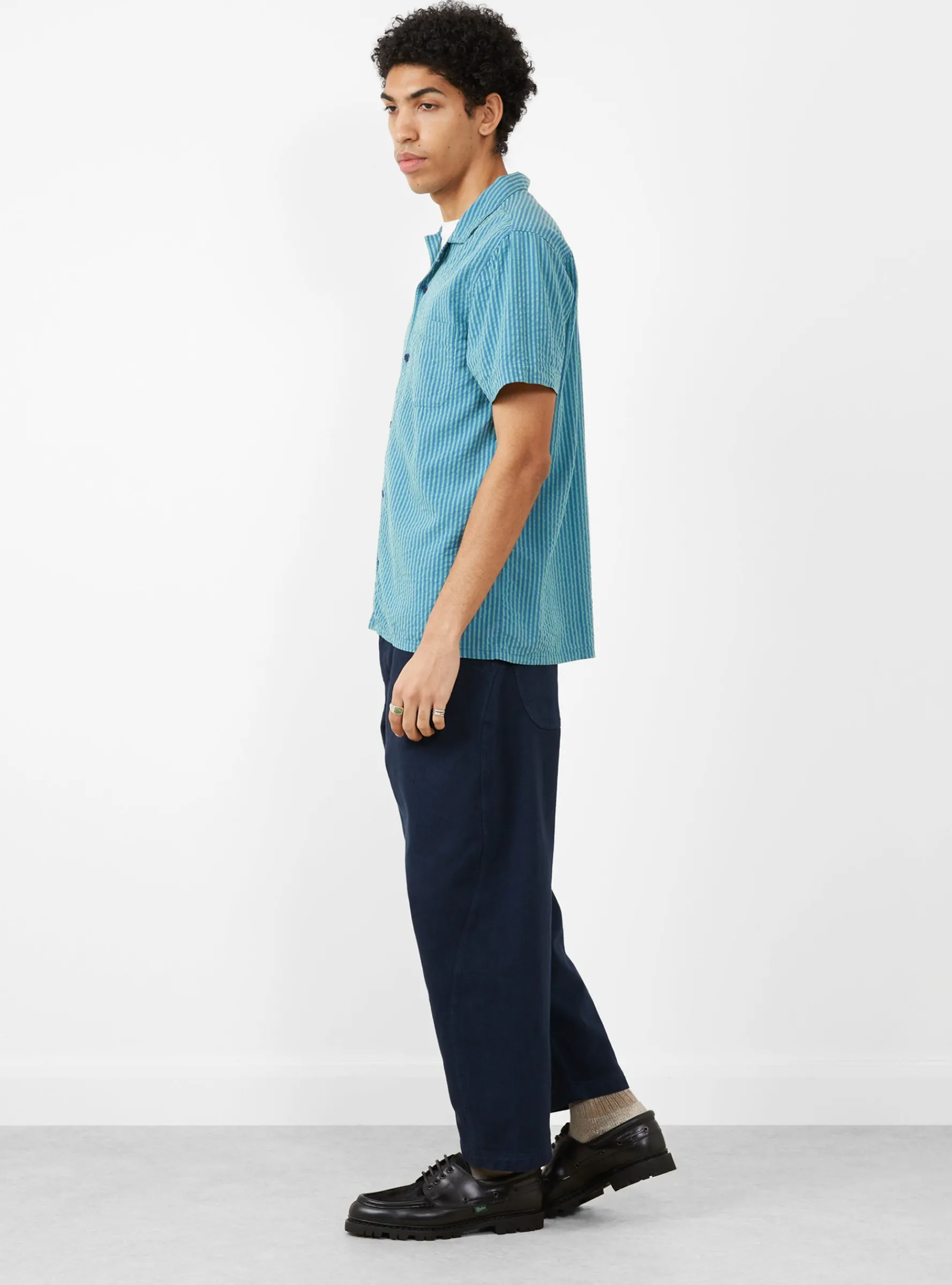 Malick Shirt Lyocell Blue/Green<YMC Best