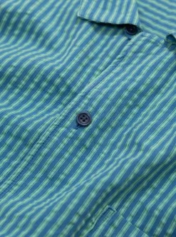 Malick Shirt Lyocell Blue/Green<YMC Best