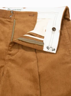 Manager Pleated Cord Pants Tobacco Brown<Garbstore Clearance