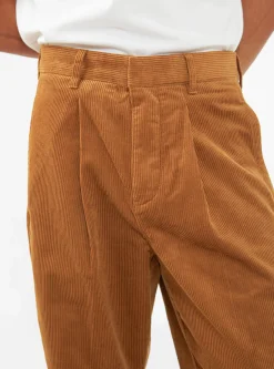 Manager Pleated Cord Pants Tobacco Brown<Garbstore Clearance