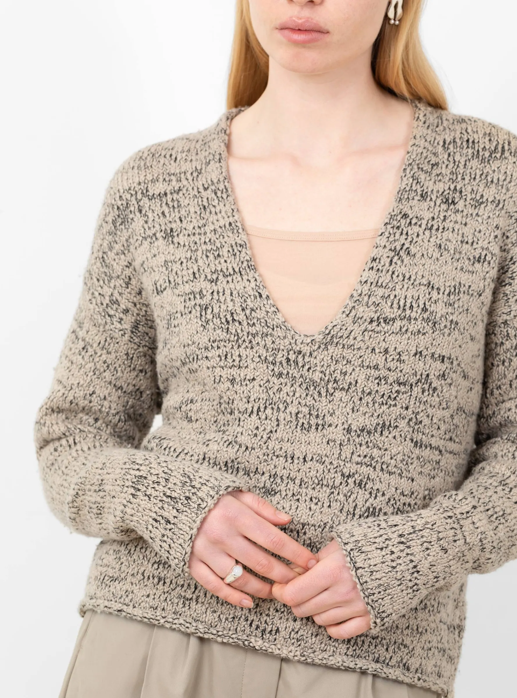 Marl V Neck Jumper<Lauren Manoogian Online