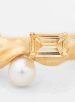 Menage Gold-Plated Ring Citrine & Garnet<Faris Fashion