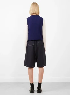 Merino Pointelle Waistcoat Prussian Blue<Cordera Discount