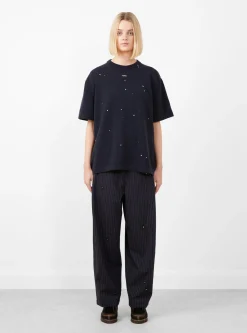 Merino Wool Beaded T-Shirt Navy<Cordera Discount