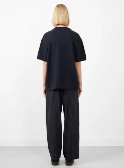 Merino Wool Beaded T-Shirt Navy<Cordera Discount