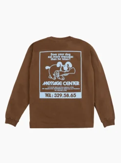 Message Long Sleeve T-Shirt Choco Brown<Reception Best