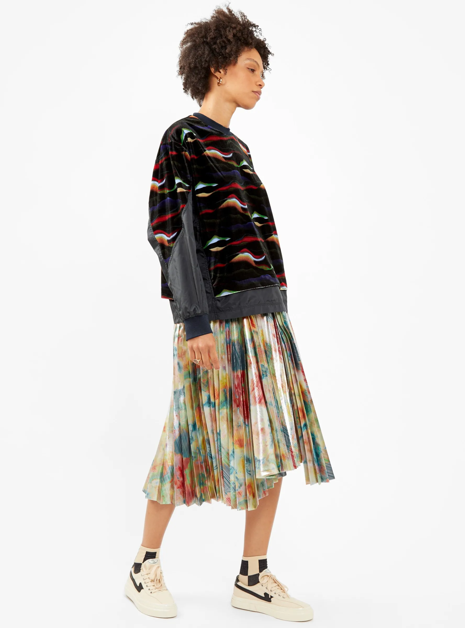 Metallic Print Skirt Silver & Multi<TOGA PULLA New
