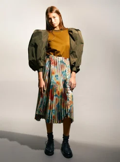 Metallic Print Skirt Silver & Multi<TOGA PULLA New