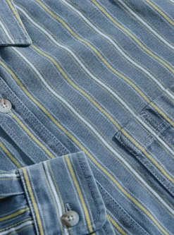 Mike Shirt Denim Blue & Yellow<Polar Skate Co. Fashion