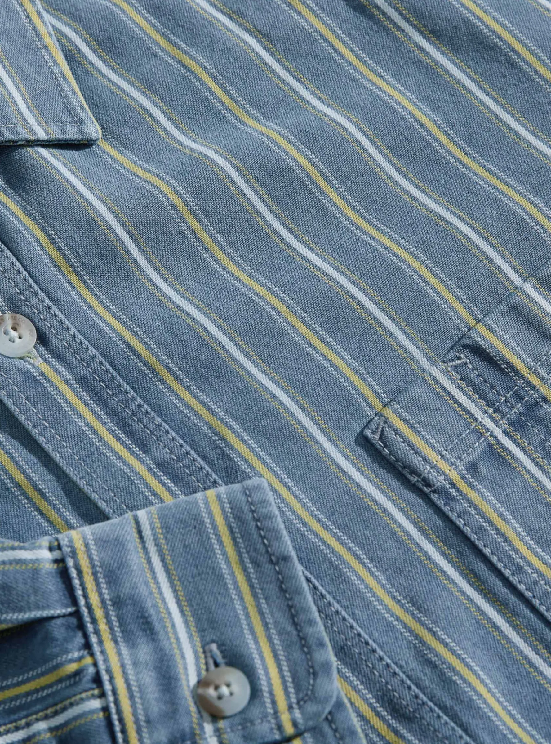 Mike Shirt Denim Blue & Yellow<Polar Skate Co. Fashion