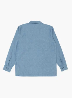 MIL Open Collar Chambray Shirt Sax<Beams Plus Online